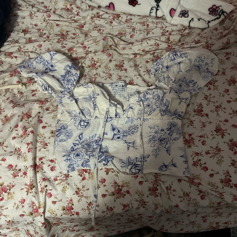 Blue Floral Blouse